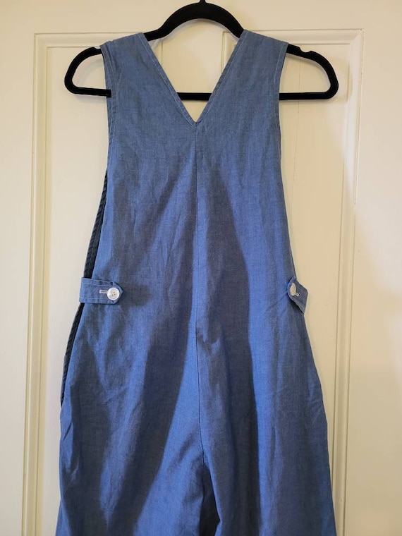 Vintage 1960s 70s Overalls Chambray Saks Fits Ave… - image 9