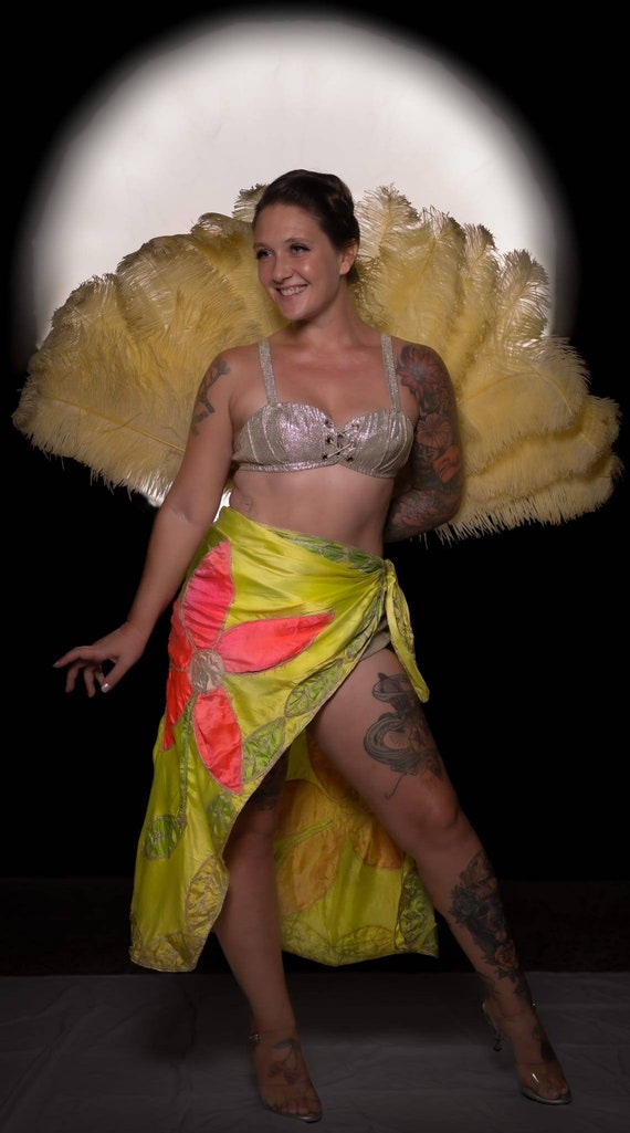 Vintage Mid Century Tropical Circus Showgirl Skirt