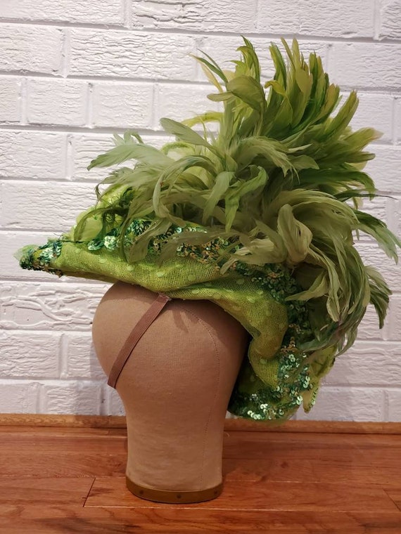 Vintage Pirate Parrot Headpiece • Sequin Feather