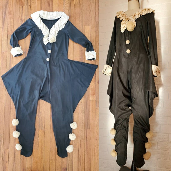 Vintage Pierrot Clown Jumpsuit • Pierrot Costume •