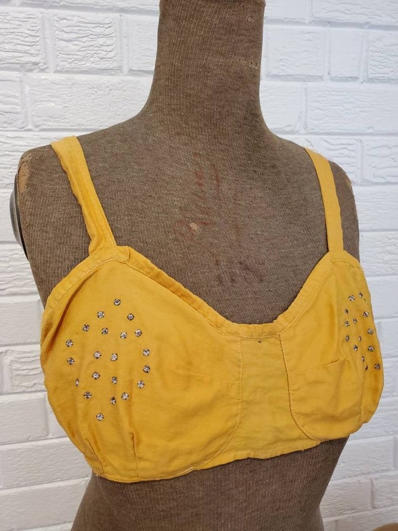 Vintage Handmade Rhinestone Bra Top • Burlesque Sh