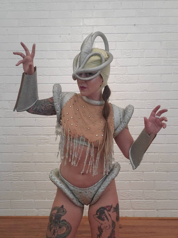 RESERVED Vintage Showgirl Costume • Sexy Sci-Fi Fa