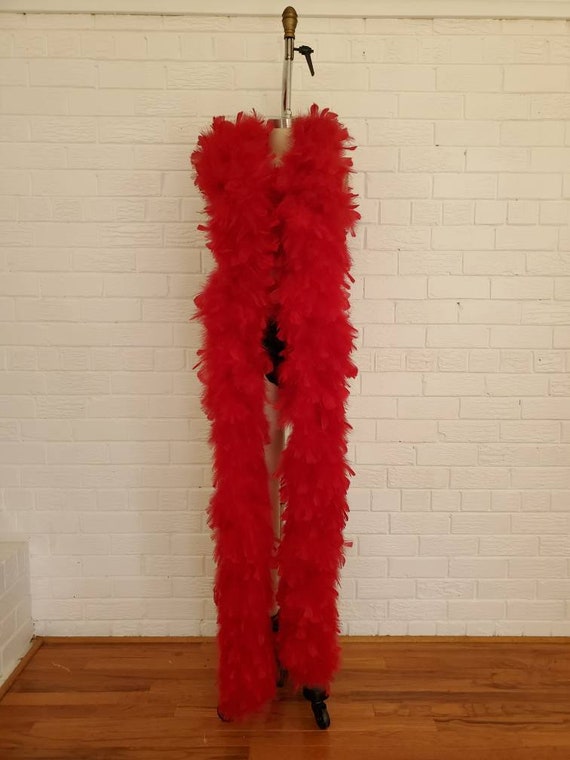 Vintage Huge Red Feather Boa • Thirteen Feet Long