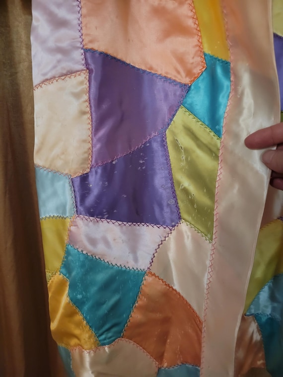 Vintage Satin Patchwork Jacket Robe Showgirl Boud… - image 12