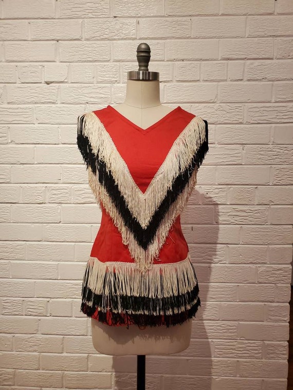 Vintage Majorette Costume • Fringe Mini Dress • Vi
