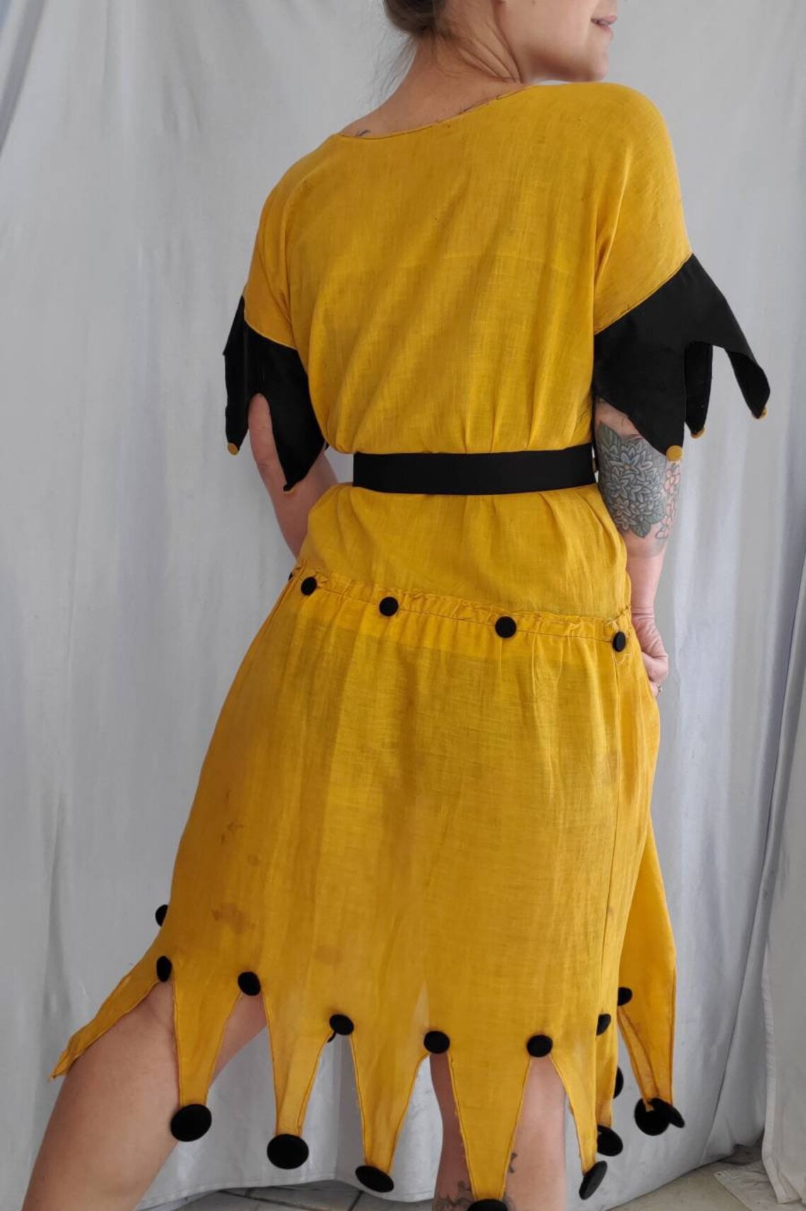 Vintage Halloween Dress Antique Jester Costume Dress Etsy