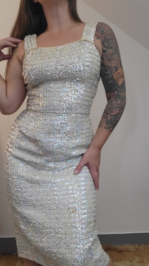 grey glitter bodycon dress Grey Glitter Straight Neck Mini Bodycon Dress main image 1