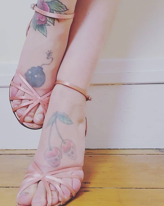 Vintage 1940s Pink Satin Strappy Heels • Kitten He