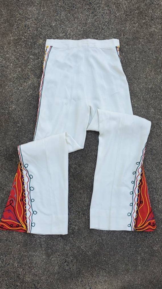 Vintage 1940s High Waist Bell Bottoms • Double Si… - image 6