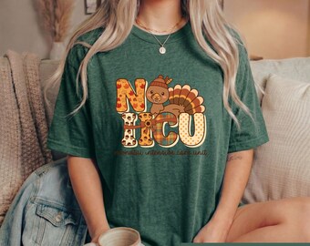 NICU Nurse Thanksgiving Shirt, Fall Neonatal Care Tee, Cute Nurse Turkey Gift