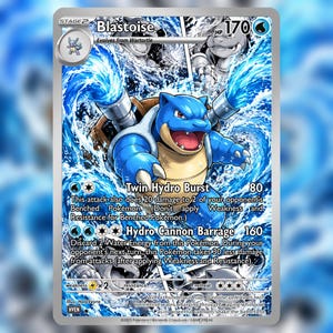 Blastoise Twin Hydro Burst Custom Made Card Fan Art Card