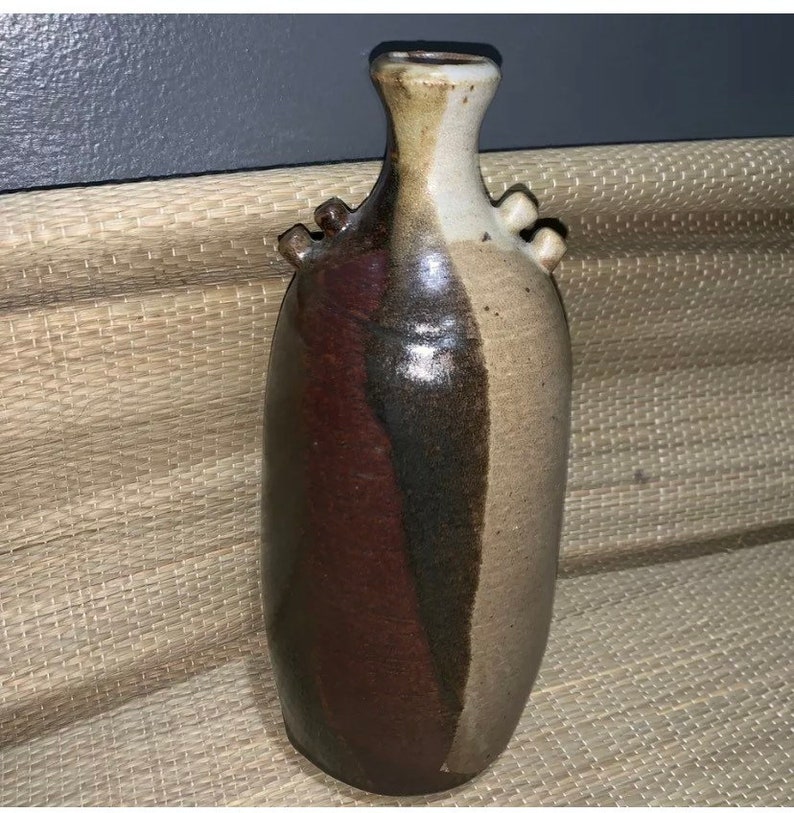 Beautiful Pottery Vase Earthy Tones Sandstone Glazed 10