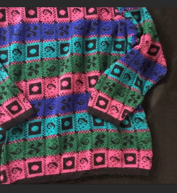 Vintage Ricki Sweater Squares Retro Medium Womans - image 4