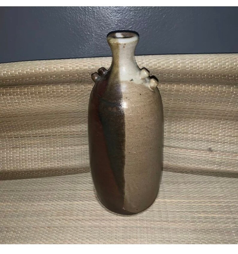 Beautiful Pottery Vase Earthy Tones Sandstone Glazed 10