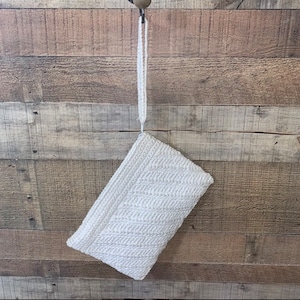 Vintage White Clutch Purse Summer Boho