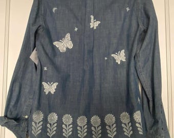 Faerie Garden Chambray Shirt - Medium