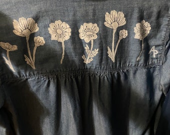 Wildflower Chambray Shirt - Extra Small
