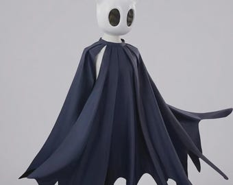 Hollow Knight Cosplay Helmet & Blue Cloak – Handmade Knight Costume