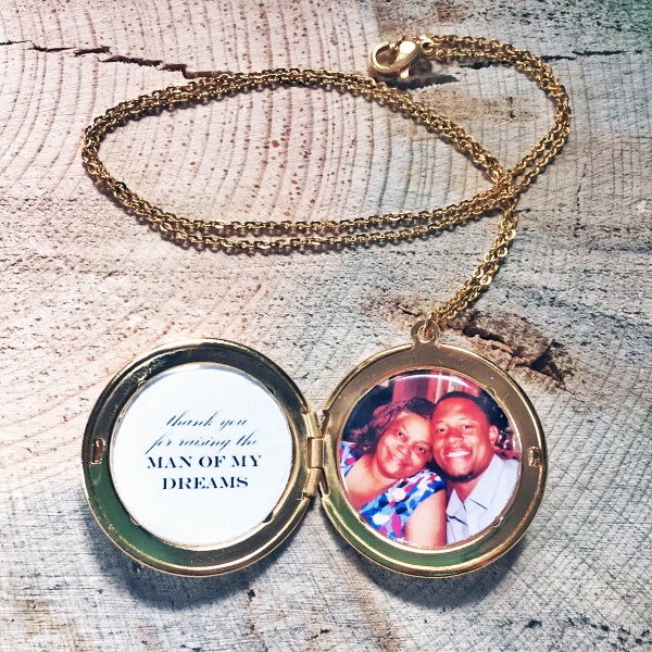Custom Personalized Man of My Dreams Photo Locket - Mother of the Groom gift, Mother in Law gift