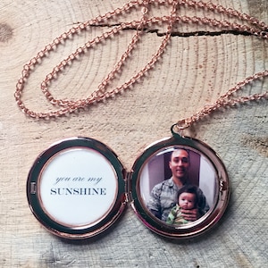 You Are My Sunshine Custom Photo Locket - Great Valentine's Day, Mother's Day, Grandmother, Best Friend, Anniversary, Sister gift