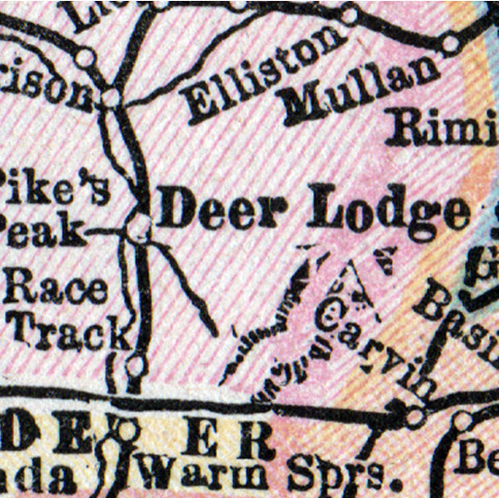 Deer Lodge Montana Antique Map Pendant for Necklaces Etsy