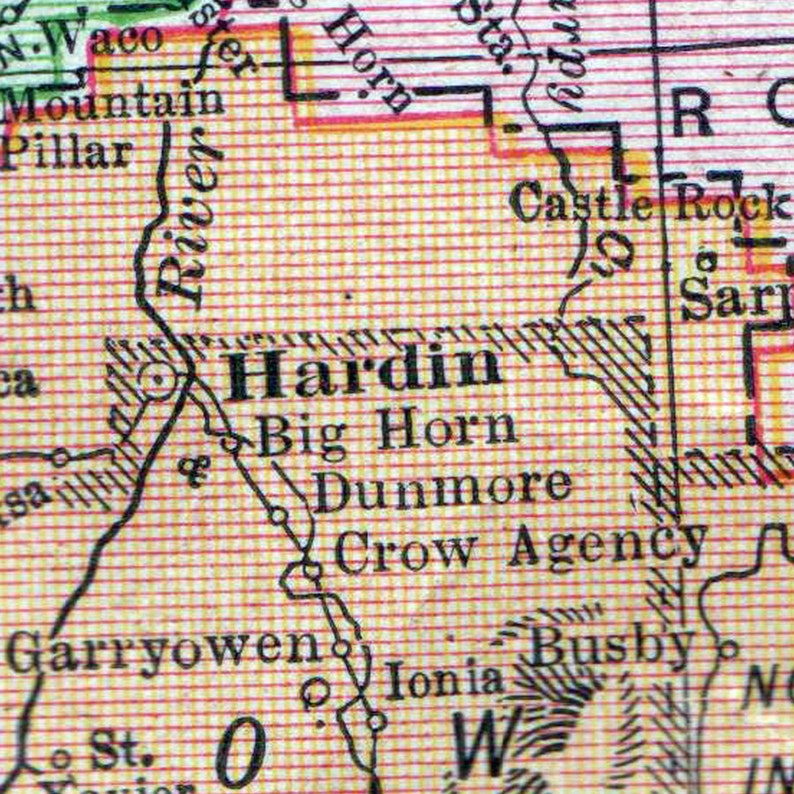 Hardin Montana Antique Vintage Map Pendant for Necklaces - Etsy