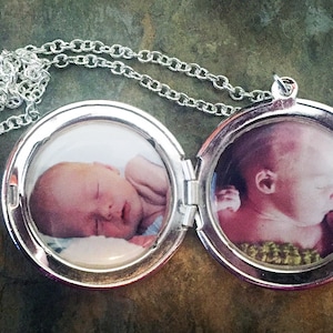 Two Photo Locket - Great for Valentine&#39;s Day, Mother&#39;s Day, Grandmother, Mother of the Bride, Mother of the Groom, Best Friend gift