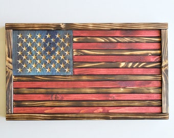 Wooden Rustic American Flag | American Flag | Rustic American Home Decor | Multiple Sizes available