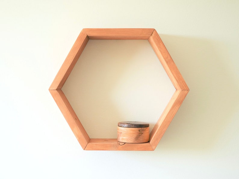 The Hexagon Shelf Honeycomb Shelf Home Decor With Hangers 3.5 deep image 6