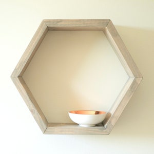 The Hexagon Shelf Honeycomb Shelf Home Decor With Hangers 3.5 deep image 3