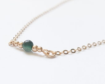 Muttertag - Goldarmband Smaragdperlen-Smaragdarmband - Grüne Perlengoldarmband - Kleines Smaragdgoldarmband - Minimalistisches Armband