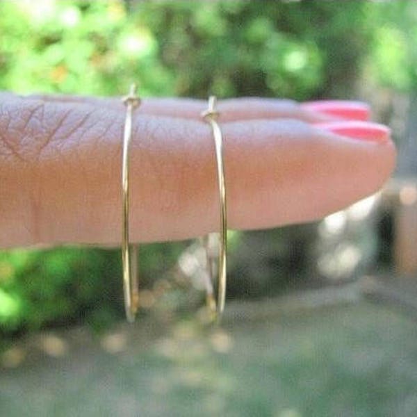 Mother Day - gold hoop earrings small earring gold fill earring delicate earrings thin hoop earrings
