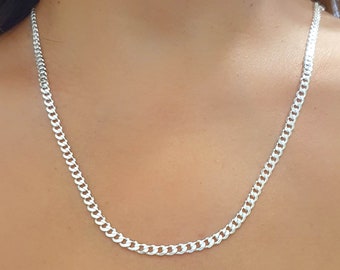 Mother Day - Chain link necklace figaro unisex sterling silver necklace 925 curb necklace chunky curb necklace