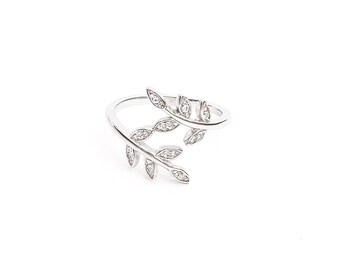 Toe Ring Adjustable Sterling Silver 925 Tiny CZ Diamonds