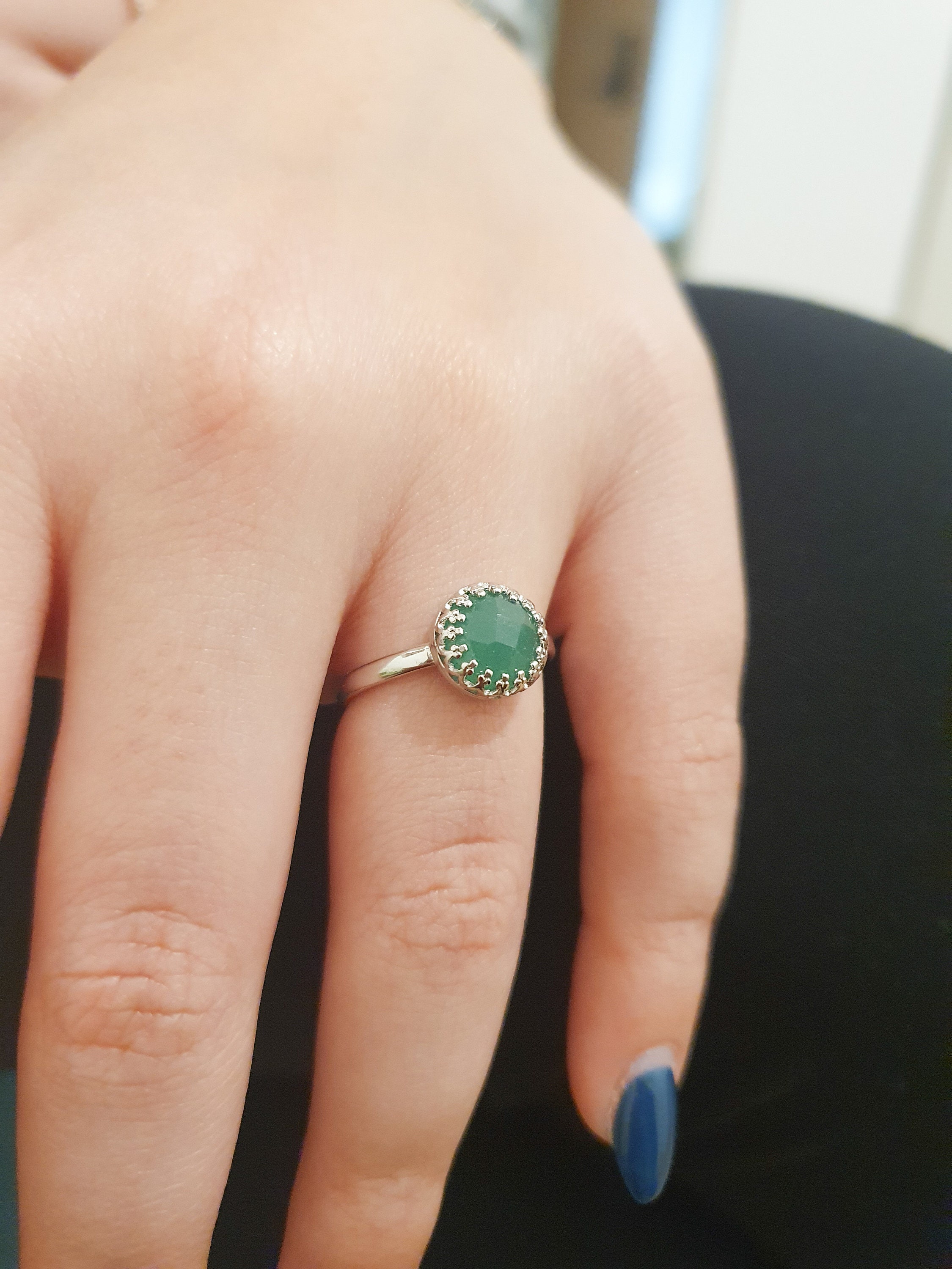 Jade Ring Natural Jade Gemstone Silver 925 Jade Jewelry Green Jade Stone Ring Jade May Birthstone Etsy