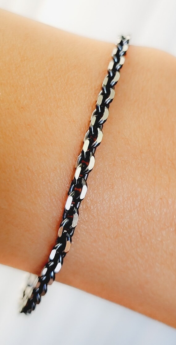 Oxidised Anchor Chain - Chain Link Bracelet - Anchor Chain