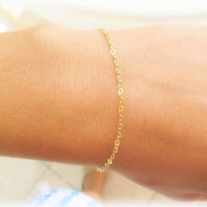 Thin Gold bracelet Delicate everyday jewelry simplistic dainty Layer bracelet