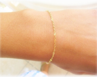 Thin Gold bracelet Delicate everyday jewelry simplistic dainty Layer bracelet