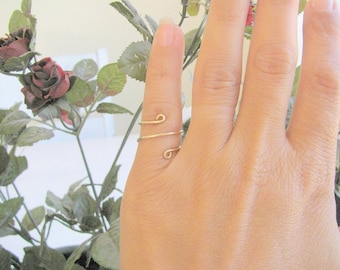 Mother Day - Spiral ring Knuckle spiral Handmade ring gold filled wire