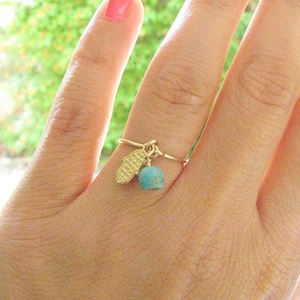 Hamsa ring - Hamsa gold ring - Turquoise ring - Hamsa hand ring - Thin hamsa ring - Thin ring