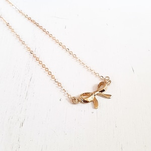 Bow bracelet Ribbon Gold filled Forget me knot bracelet