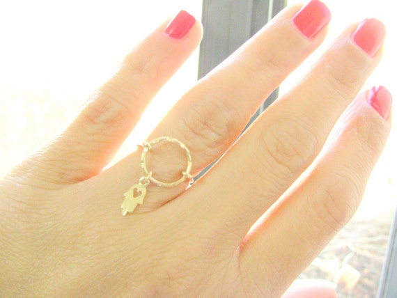 Charm Cercle Karma En Or Jaune 9 Carats – Bijou Spirituel – Symbole Bouddhiste