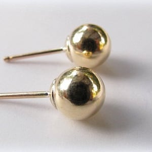 Gold post earrings Ball studs Round studs