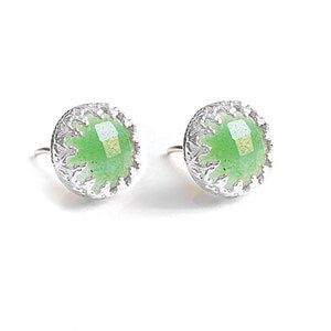Jade Earrings, Silver Jade Earrings, Natural Jade Earrings, Stone Earrings, Green Stone Earrings, Jade Jewelry