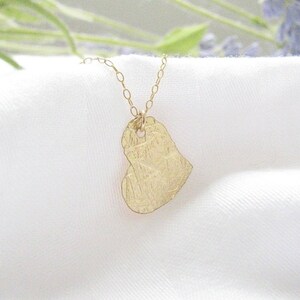 Love heart necklace textured charm small Dainty Gift for her valentine's day gift