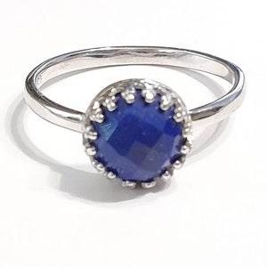 Silver Lapis ring, Lapis lazuli Sterling Silver 925, Blue lapis,  Natural gemstone ring, Lapis lazuli jewelry, Septmeber Birthstone