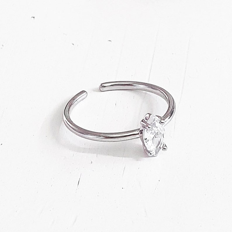 Mother Day Toe Ring Adjustable Sterling Silver Toe Ring CZ Diamond Toe Ring Open Toe Ring Foot Jewelry image 6