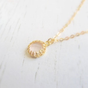Rose Quartz necklace Gold  Natural stone Genuine Love stone gift for valentine