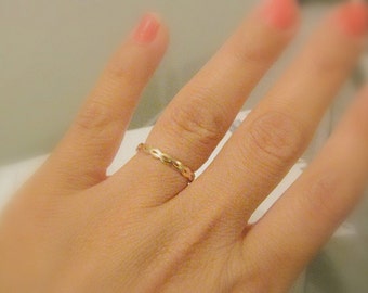 Mother Day - Slim ring - Gold ring - thin gold ring - thin roap ring, gold band, gold filled ring, everyday, simple - SIZE 4.5