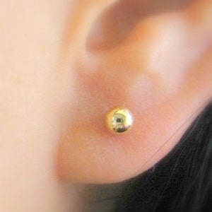 Gold studs Post earrings Ball studs Gold Bead studs Tiny ball studs 14k gold filled earrings